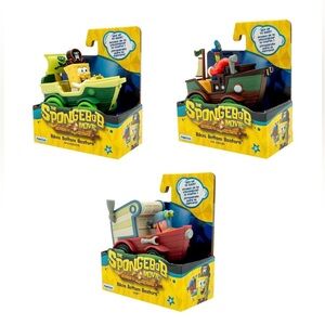 🆕 Spongebob Squarepants Bikini Bottom Boaters Spongebob Gary & Mr Krabs Vehicles